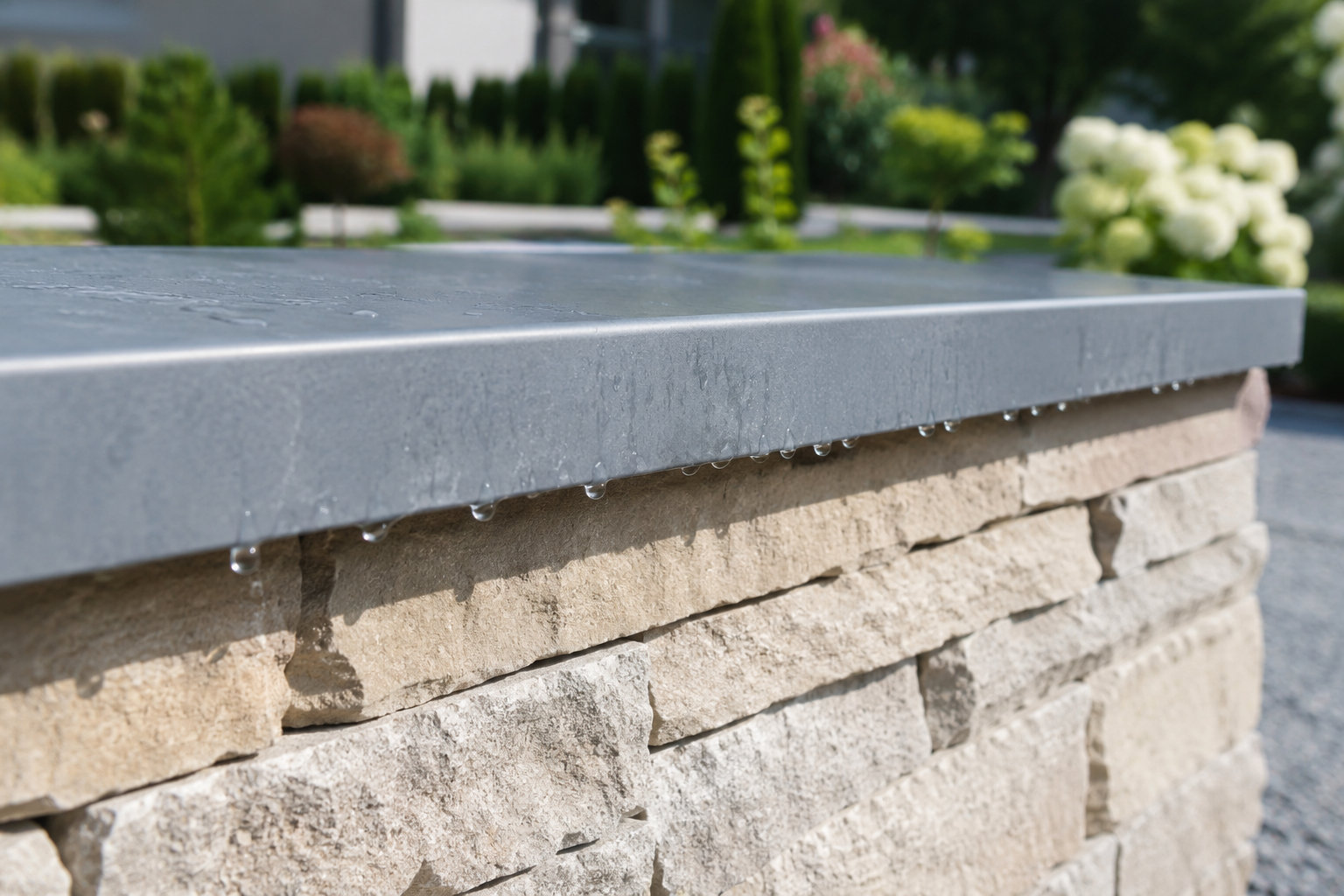 Gartenmauer wird nass - Mauerabdeckung Blech